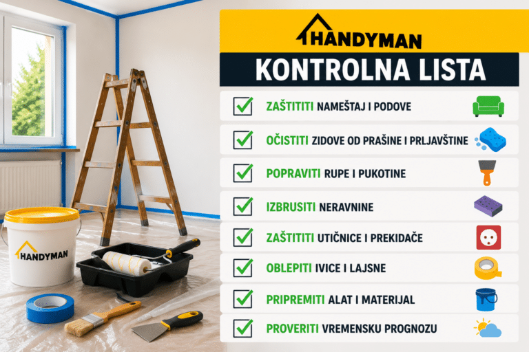 Handyman - Priprema za krečenje – Ključ do savršenog rezultata - Kako se pripremiti za krečenje Kontrolna lista i saveti