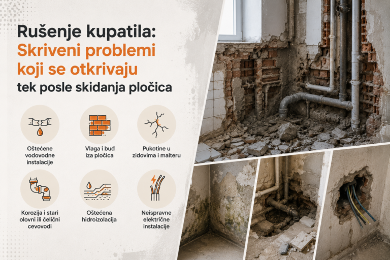 Handyman - Problemi koji postaju vidljivi tek nakon skidanja pločica - Rušenje kupatila – skriveni problemi koji se otkrivaju tek posle skidanja pločica
